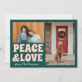 Funky Groen Roze Grappige Cute Foto Kerstmis Kaart (Voorkant)