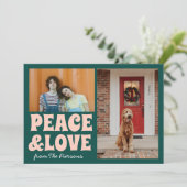 Funky Groen Roze Grappige Cute Foto Kerstmis Kaart (Staand voorkant)