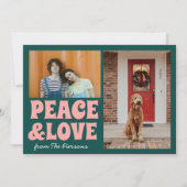 Funky Groen Roze Grappige Cute Foto Kerstmis Kaart (Voorkant)