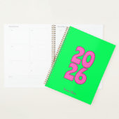 Funky Groen & Roze Jaarplanner met Opvallend Lette Planner (Display)
