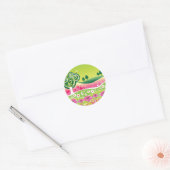 Funky Groen Roze Landschap stickers (Envelop)