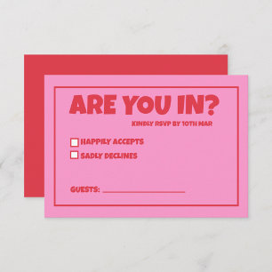 Funky Groen Roze Rood Funky RSVP Kaartje