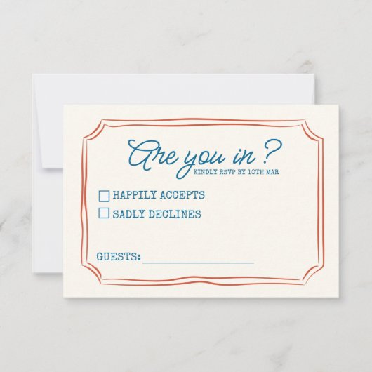 Funky Groen Roze Rood Funky RSVP  Kaartje (Voorkant)