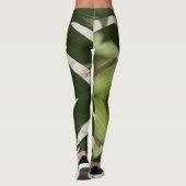 Funky groene blad plant print leggings (Achterkant)