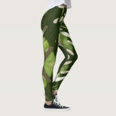 Funky groene blad plant print leggings (Rechts)