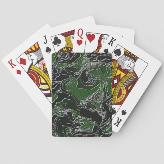Funky Groene Camouflage Pokerkaarten (Achterkant)