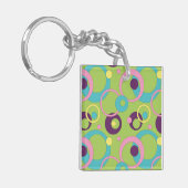 Funky Groene Cirkels Acryl Sleutelhanger (Voorkant Links)