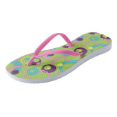 Funky Groene Cirkels Flip Flops (Schuin)