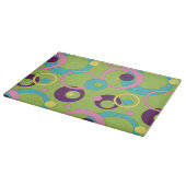 Funky groene cirkels glas snijplank (Hoek)