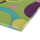 Funky groene cirkels glas snijplank (Hoek)