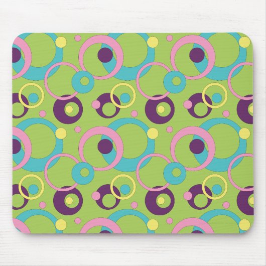 Funky Groene Cirkels Muismat (Voorkant)