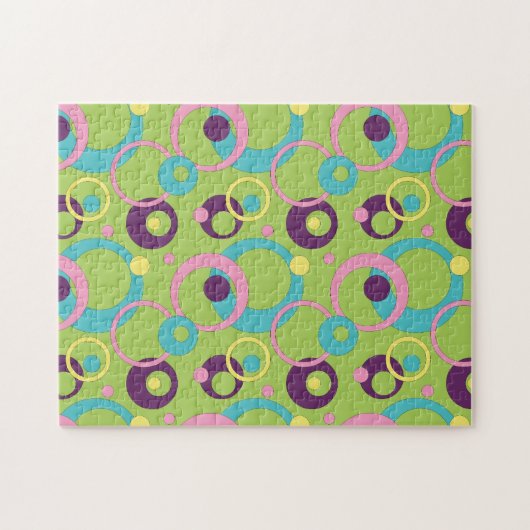 Funky Groene Cirkels Puzzel (Horizontaal)