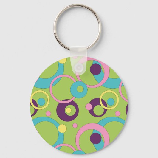 Funky Groene Cirkels Sleutelhanger (Voorkant)