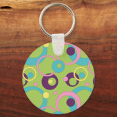 Funky Groene Cirkels Sleutelhanger (Voorkant)