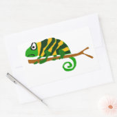 Funky Groene en Gele Kameleon Lizard Art Rechthoekige Sticker (Envelop)