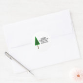 Funky groene kerstboomontwerp ronde sticker (Envelop)