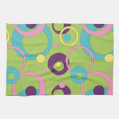 Funky groene keukenhanddoek met cirkels (Horizontaal)