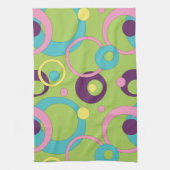 Funky groene keukenhanddoek met cirkels (Verticaal)