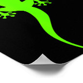 Funky Groene Klimgekko Poster (Hoek)