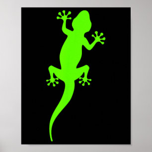 Funky Groene Klimgekko  Poster