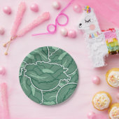 Funky groene kool papieren bordje (Feest)