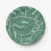 Funky groene kool papieren bordje (Voorkant)