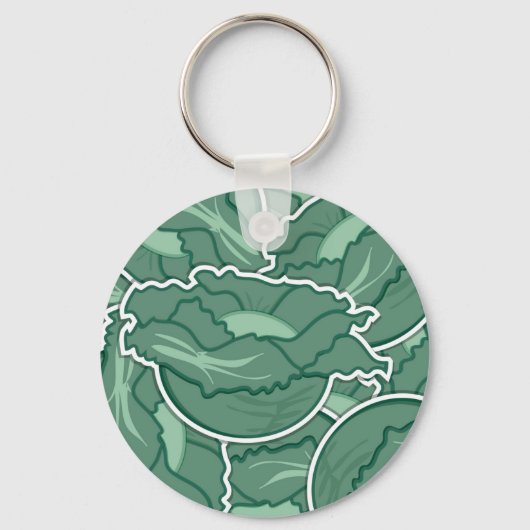 Funky groene kool sleutelhanger (Voorkant)