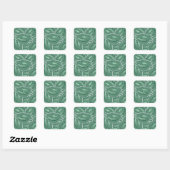 Funky groene kool vierkante sticker (Vel)