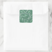Funky groene kool vierkante sticker (Tas)
