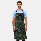 Funky groene leger camouflage schort (Gedragen)