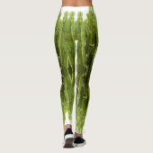 Funky groene succulente plant print legging (Achterkant)