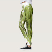 Funky groene succulente plant print legging (Links)