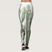 Funky groene succulente plant print legging (Achterkant)