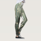 Funky groene succulente plant print legging (Rechts)