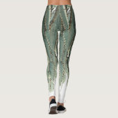 Funky groene succulente plant print legging (Achterkant)