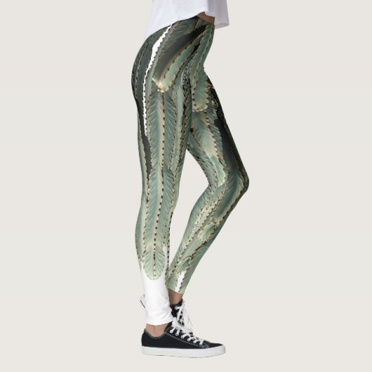 Funky groene succulente plant print legging (Rechts)