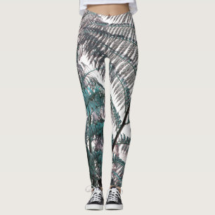 Funky groene varenbladeren Plant Print Leggings