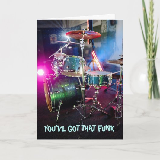 Funky Groove Drummer krijgt snel een goed idee Kaart (Voorkant)