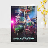 Funky Groove Drummer krijgt snel een goed idee Kaart (Gele Bloem)