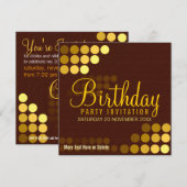 Funky Groove Gold Disco Party Birthday Invitation Kaart (Voorkant / Achterkant)