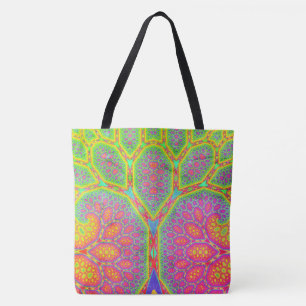 Funky Groovy Geometrische Wiskundige Fractale Boom Tote Bag