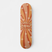 Funky Groovy Kleurrijke Goede Vibes Skateboard (Voorkant)