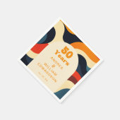 Funky Groovy Retro 50ste bruiloft Jubileum Servet (Hoek)