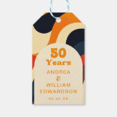 Funky Groovy Retro 50ste huwelijksverjaardag Cadeaulabel (Achterkant)