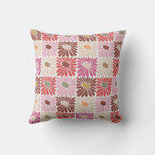 Funky Groovy Retro Bloemen Patroon Kussen (Achterkant)