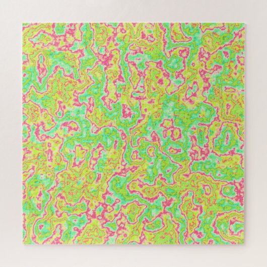 Funky Groovy Retro Bold Neon Hippie Trippy Marble Legpuzzel (Horizontaal)