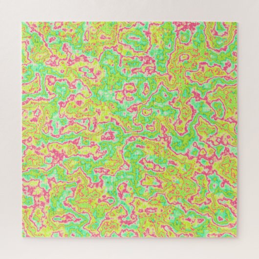 Funky Groovy Retro Bold Neon Hippie Trippy Marble Legpuzzel (Verticaal)