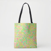 Funky Groovy Retro Bold Neon Hippie Trippy Marble Tote Bag (Voorkant)