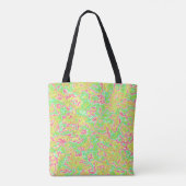 Funky Groovy Retro Bold Neon Hippie Trippy Marble Tote Bag (Achterkant)