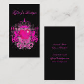 Funky Grunge Tattoo Hart hot pink crown Visitekaartje (Voorkant / Achterkant)